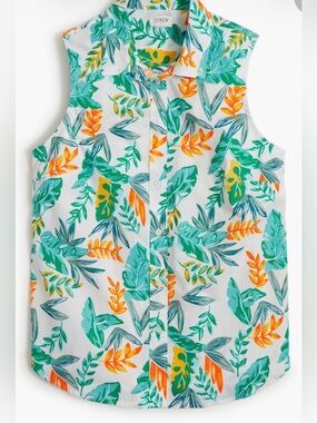 J.Crew Signature Fit Hawaiian Pineapple Cotton Poplin Shirt Medium NEW 3050